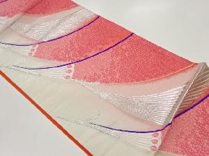 鳥に桜尽くし模様織出し袋帯